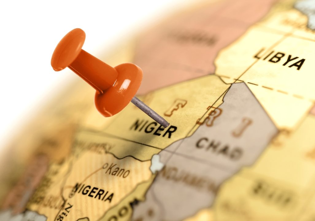 Location Niger. Red pin on the map.