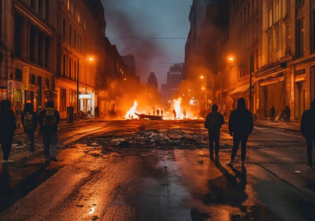 Silent Witnesses: Shadows of Street Clashes. Generative AI