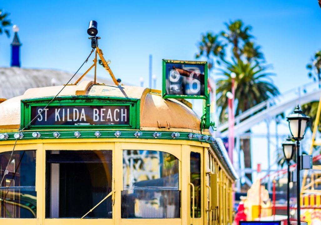 Old world tram in Melbourne, Australia