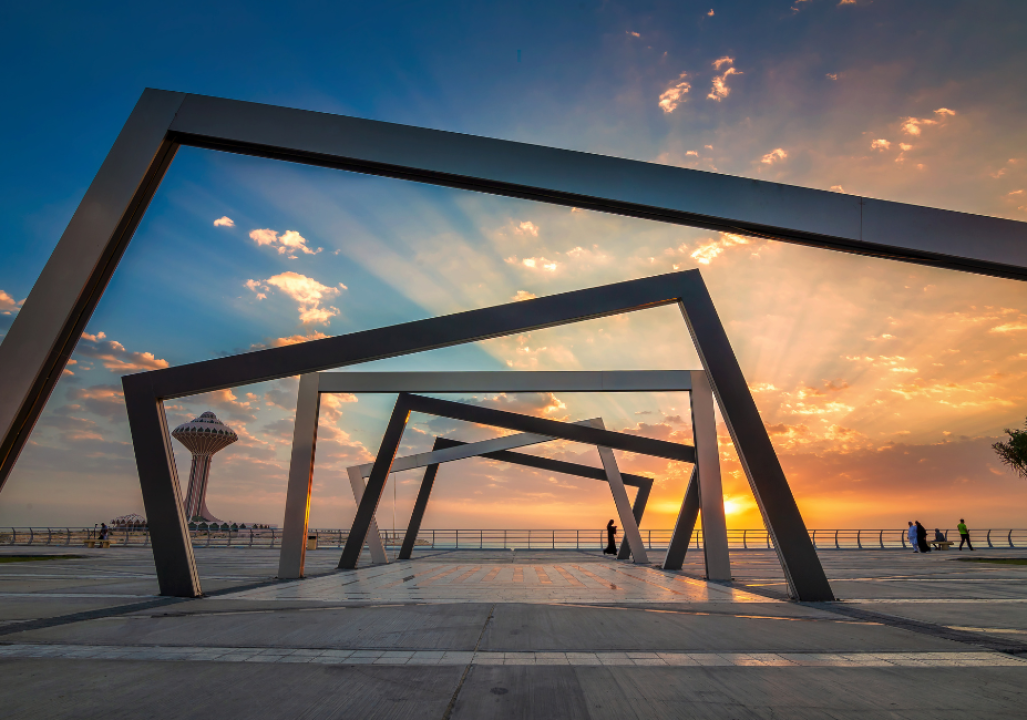 Beautiful Sunrise view at Dammam Al Khobar Corniche Saudi Arabia.