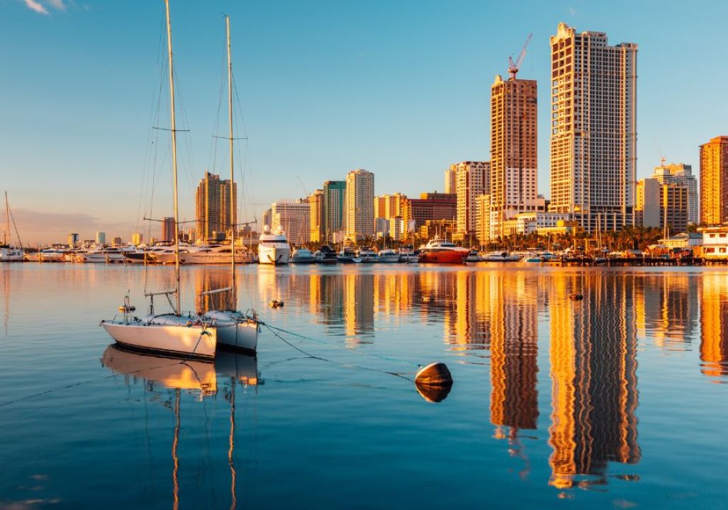 Skyline of Manila City and Manila Bay, The Philippines