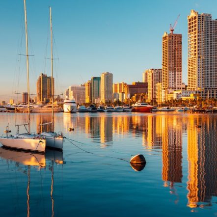 Skyline of Manila City and Manila Bay, The Philippines