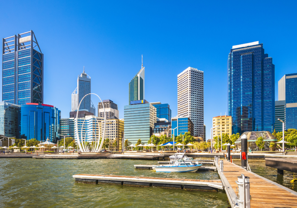 skyline of perth in western australia