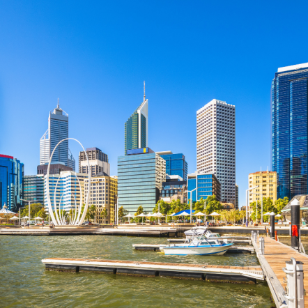 skyline of perth in western australia