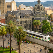 Medellín, Antioquia / Colombia. February 25, 2019. The Medellín metro is a massive rapid transit system that serves the city
