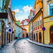Old street in Prague, Czech Republic