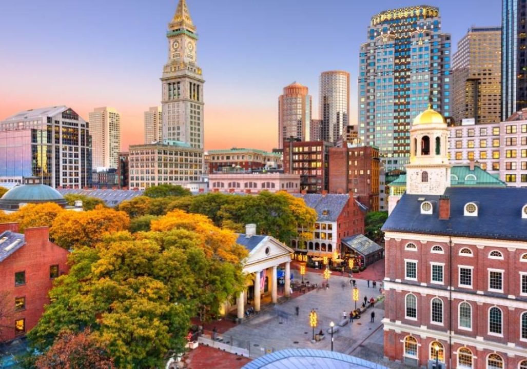 Boston, Massachusetts, USA Downtown Skyline