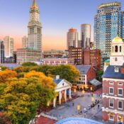 Boston, Massachusetts, USA Downtown Skyline