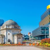 Hall of Memory, Library of Birmingham and Baskerville house, England