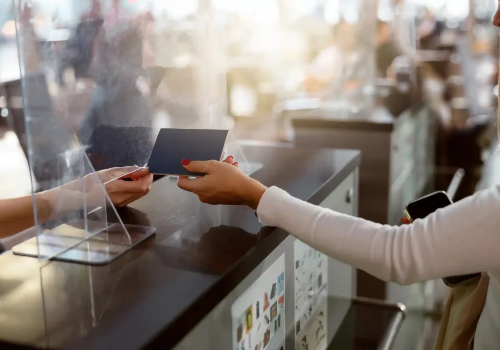 Woman holding her passport