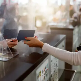 Woman holding her passport