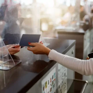 Woman holding her passport