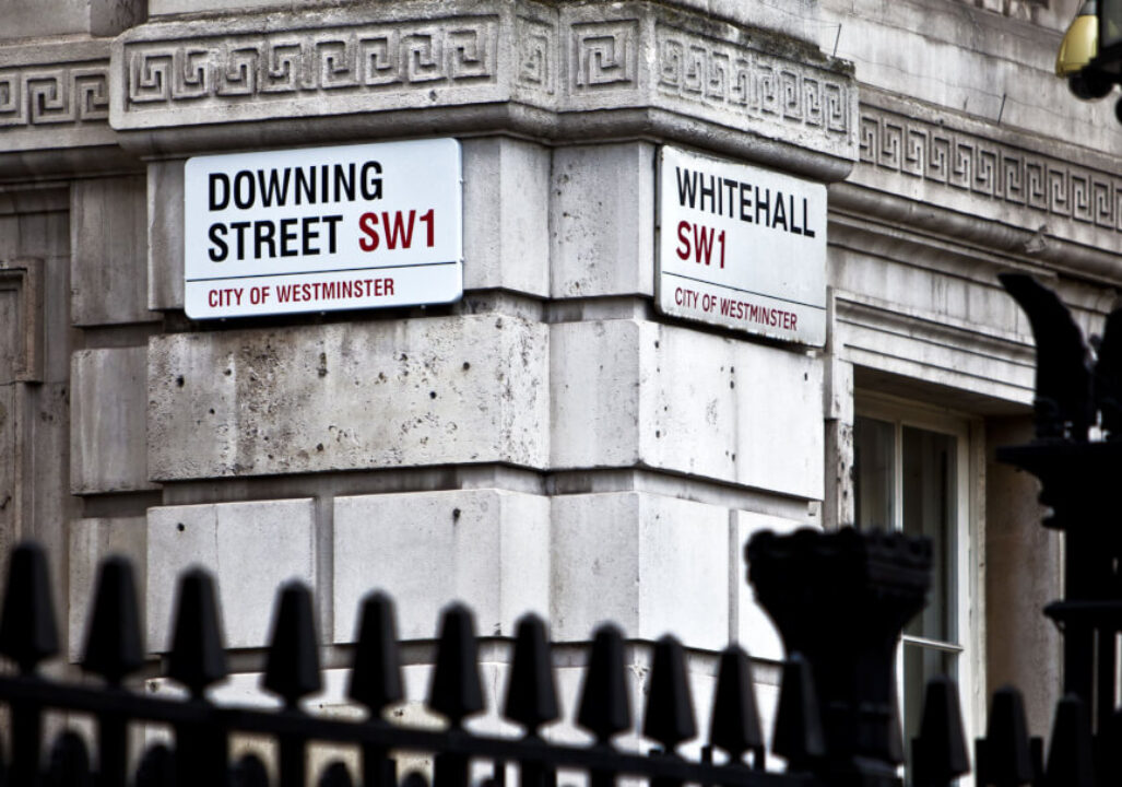 Downing street at Whitehall, city of Westminster.