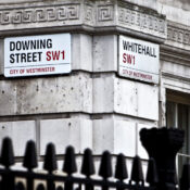 Downing street at Whitehall, city of Westminster.