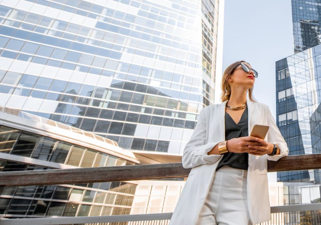 Businesswoman outside in the city