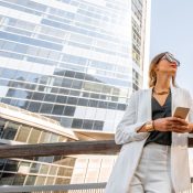 Businesswoman outside in the city