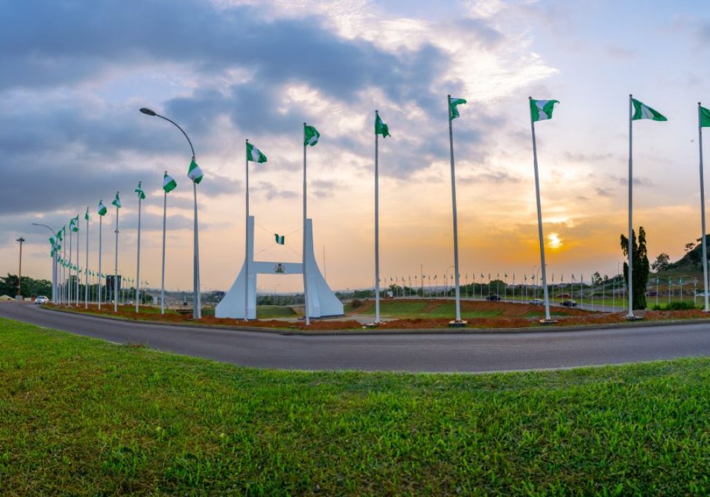 Abuja City Gate at sunset, Nigeria