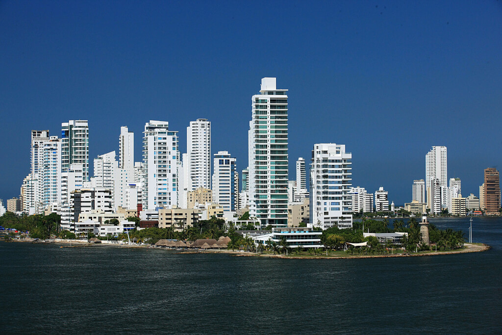 city skyline of Cartagena, Colombia