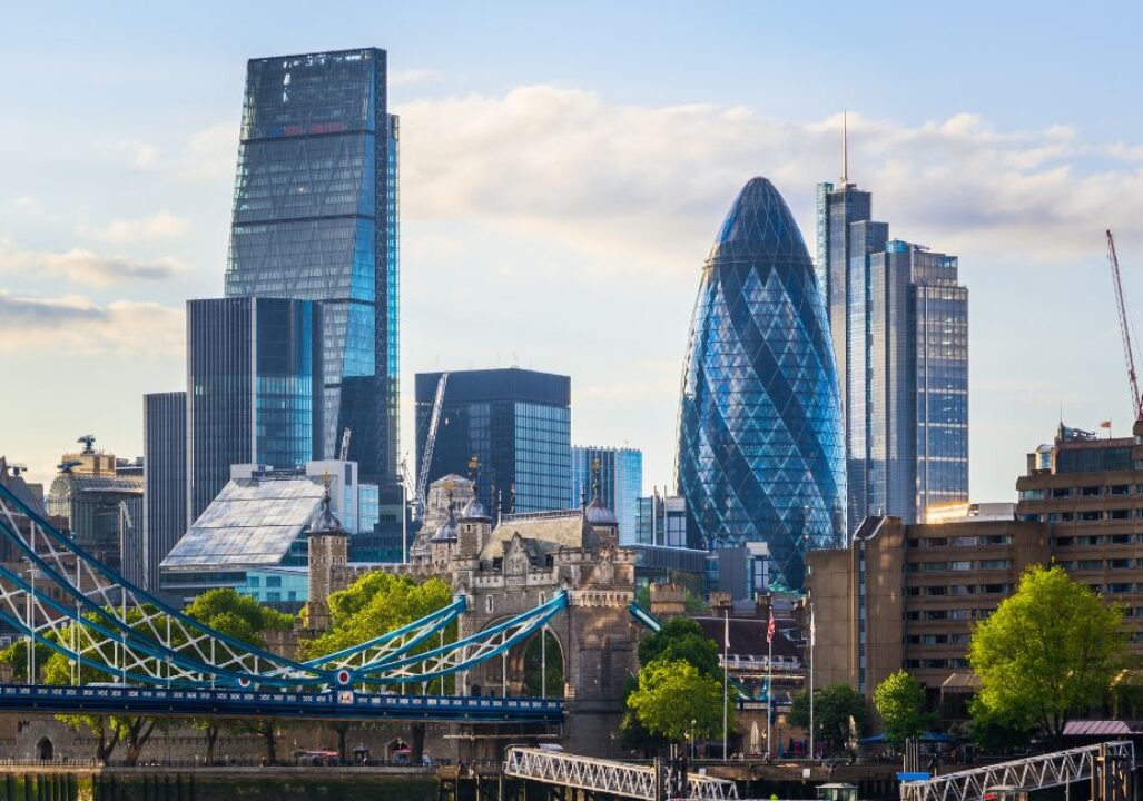 The bullet-shaped building in London officially named 30 St Mary Axe.