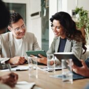 Office meeting between professionals