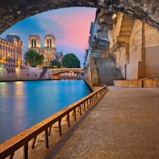 River Seine with Notre Dame in background. Paris, France