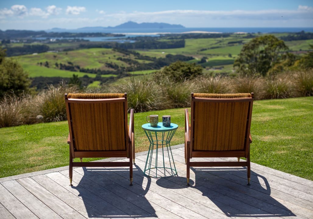 Deck overlooking the New Zealand countryside